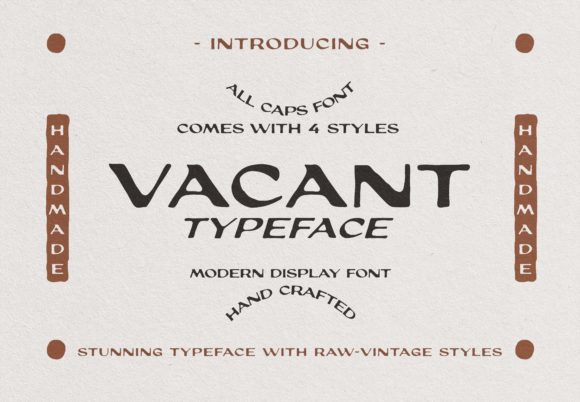 Vacant Font for Editorial Design and Content Creation